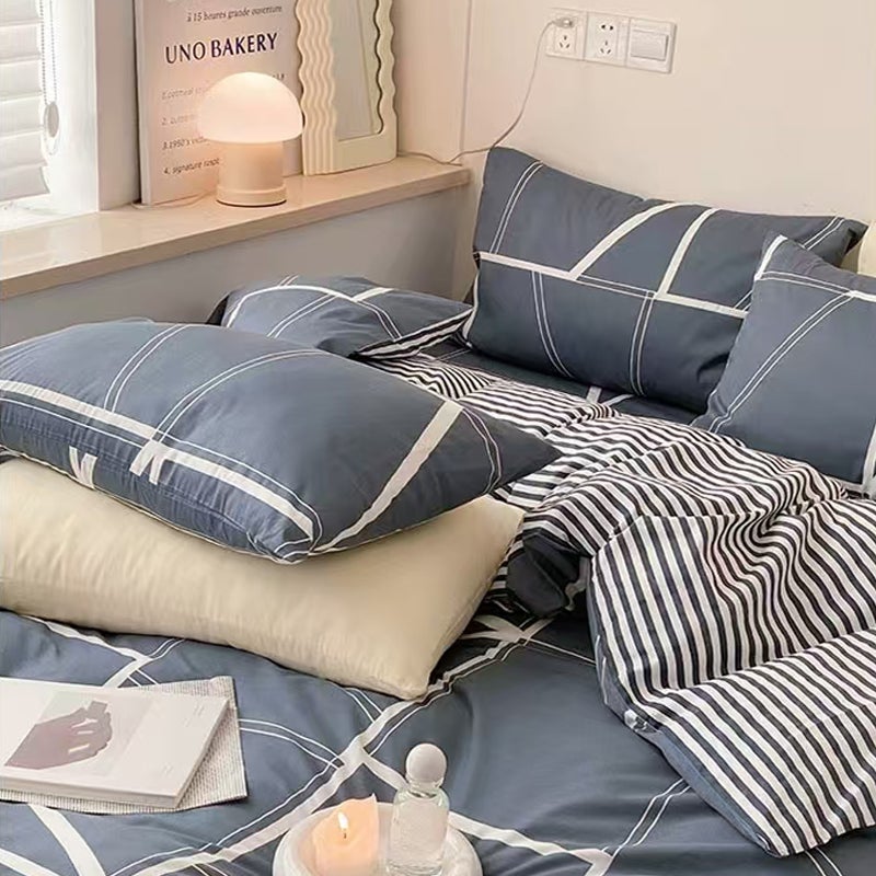 Housse de couette 220 x 240 cm Motif Rubik's Cube gris, parure de lit avec linge de lit et 2 taies d'oreiller avec fermeture éclair - 2