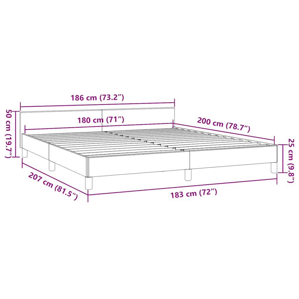 Cadre de lit sans matelas en tissu crème, pour la chambre, 180 × 200 cm - 9