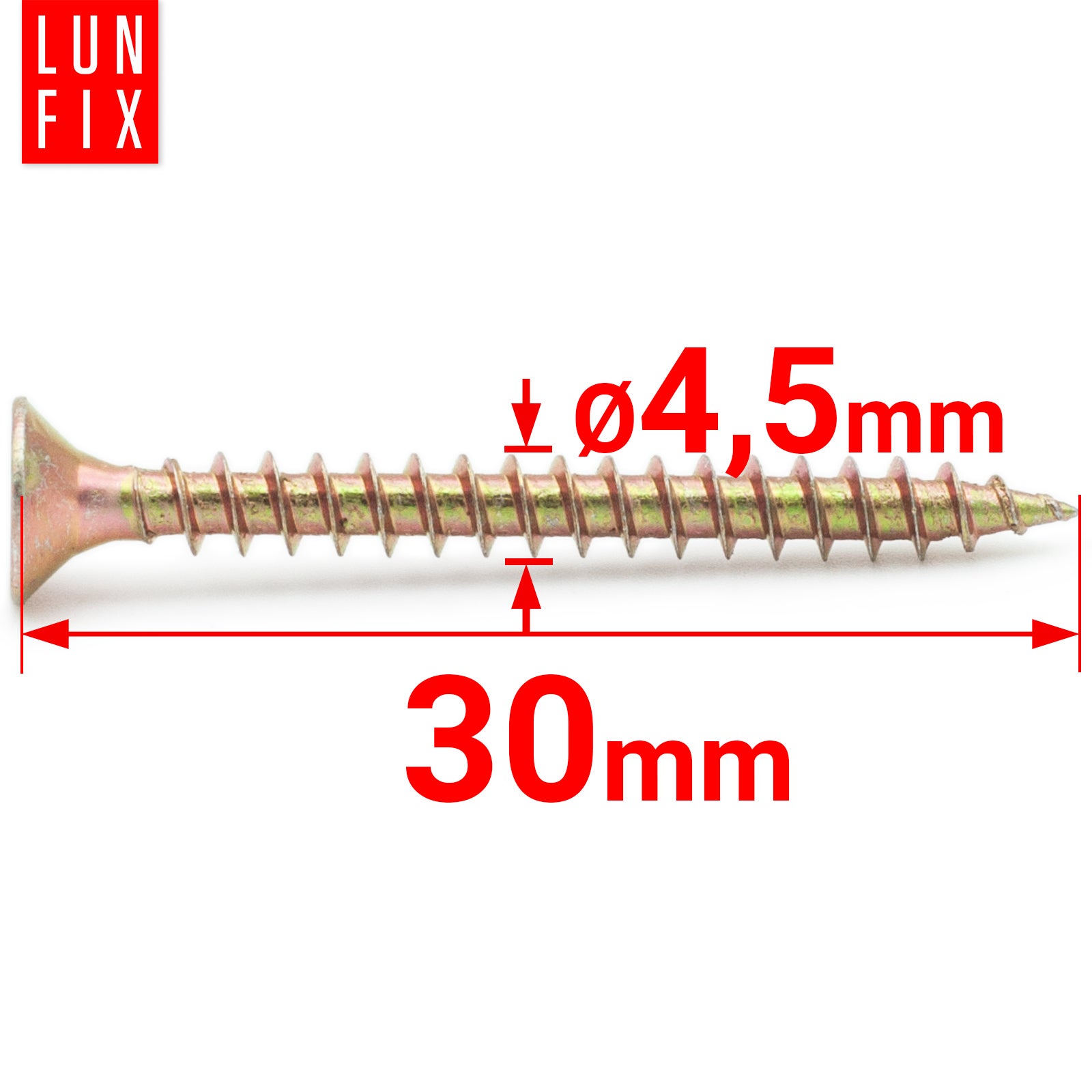 Wkręty do drewna uniwersalne 4,5x30mm 500szt. - 2