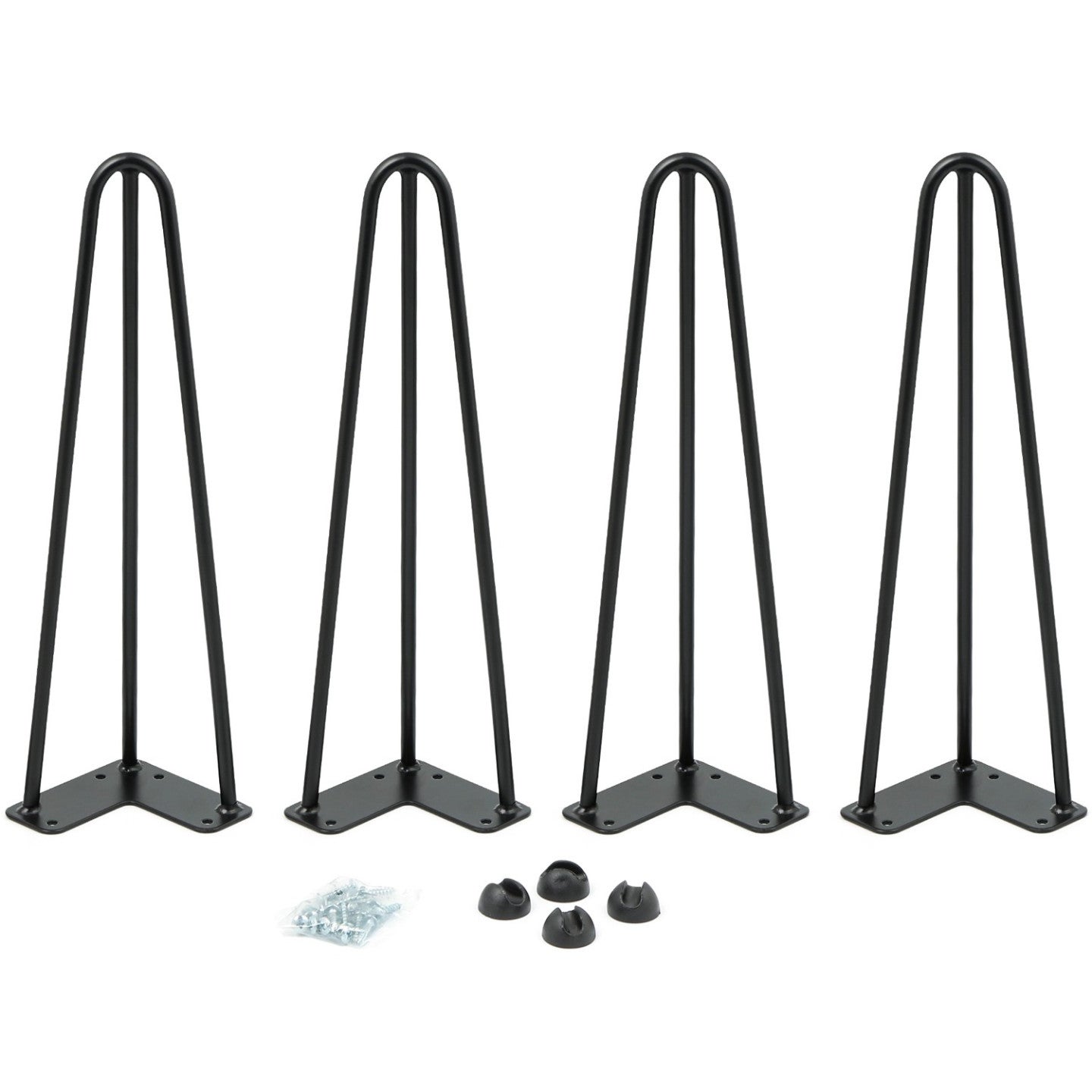 Lot de 4 pieds épingle 40,5 cm pour table noir design industriel - 2