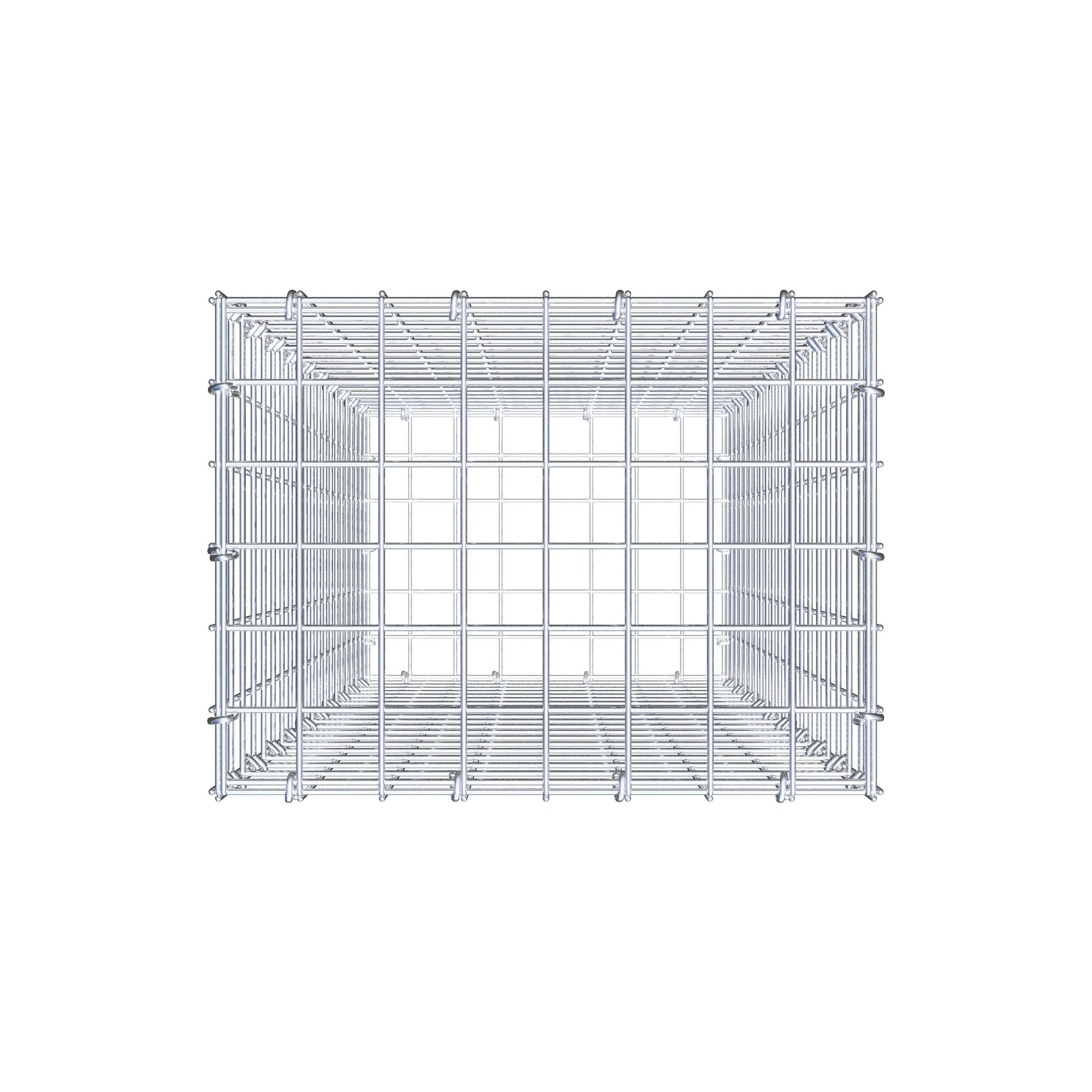 Gavión de acero galvanizado 100x40x30cm (LxAxP), malla 5 x 5cm, Anillo en C, jaula metálica para muro o jardín - 5