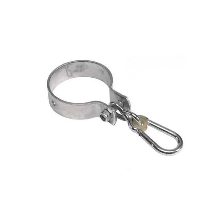 Set Di 2 Morsetti Per Altalena In Acciaio Zincato - Diametro 100 Mm, Con Moschettone Per Corda - Foto 2