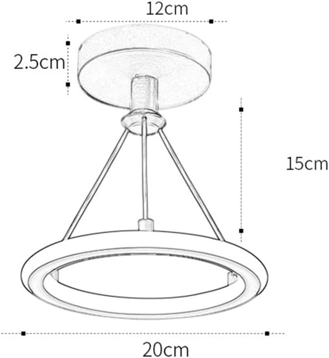 Lustre suspendu 19W,luminaires de lustre LED modernes variable 3 température de couleur 3000K/4500K/6500K,lustres à plafond,salle à manger(or) - 6