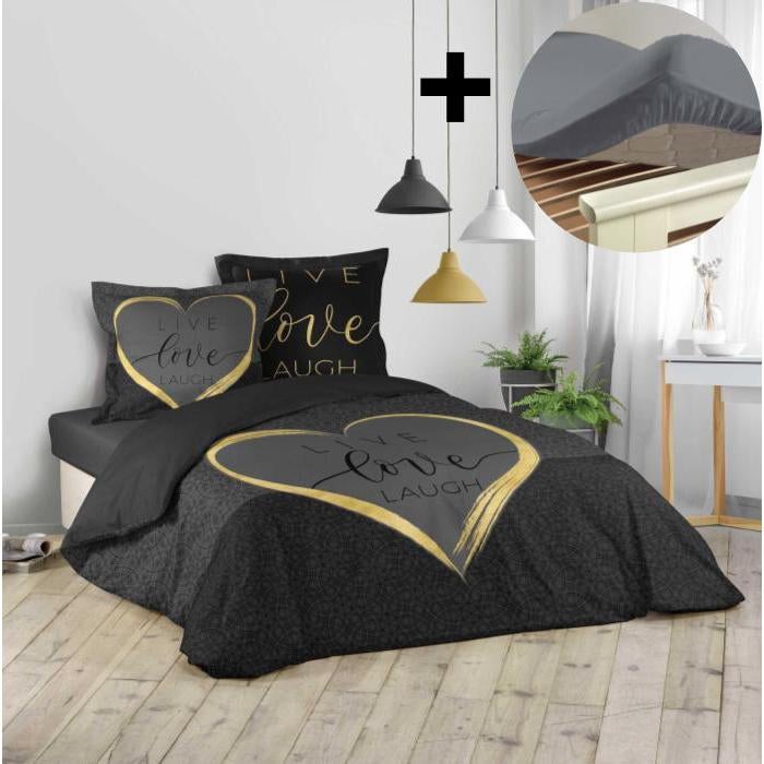 Housse De Couette 200x200 Cm + 2 Taies 65x65 Cm - Imprimé Fleurs De Cerisier Japonais 3D - Microfibre Douce - Fermeture éclair - 2
