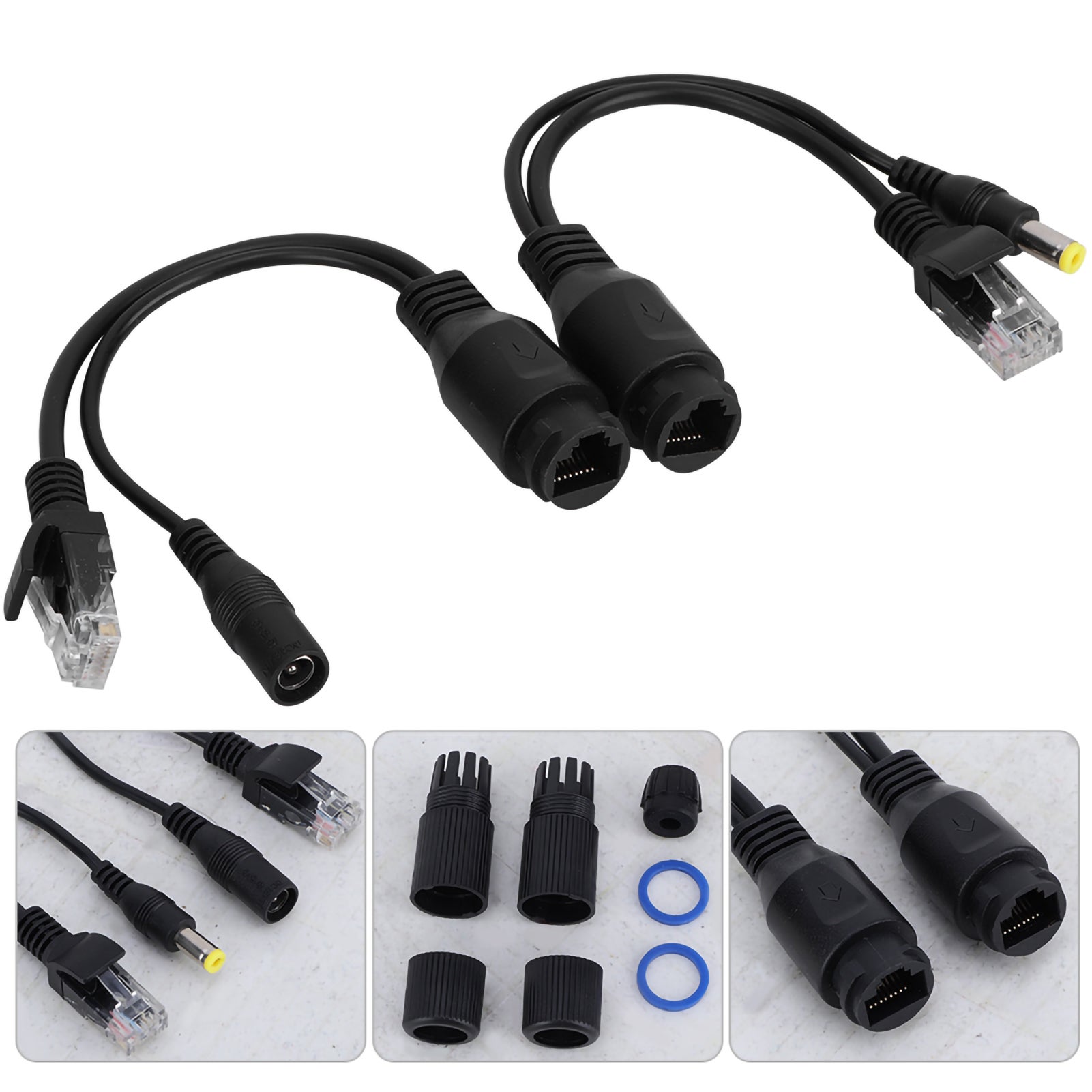 Kit Splitter POE Passivo 12V – Iniettore E Adattatore Per Telecamera IP (cavo RJ45 A DC)