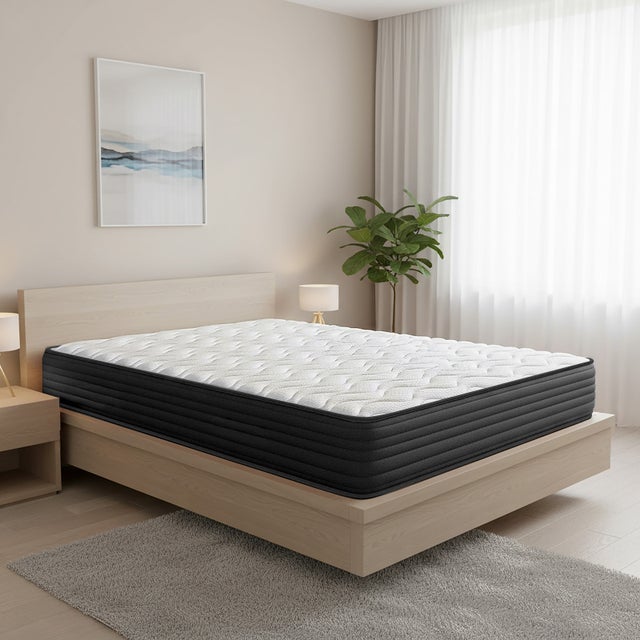 Colchón Juno 105x190 cm Viscoelástico - Reversible - Firmeza Media-Alta - Grosor 20cm - Antiácaros, Antibacterias e Hipoalergénico