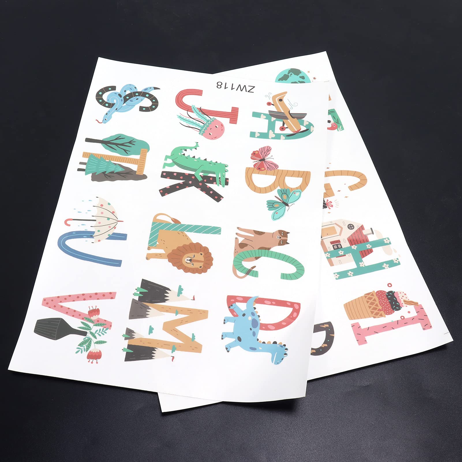STICKERS MURAUX ANIMAUX PLANTES LETTRES ANGLAISES STICKERS MURAUX ÉDUCATIFS ET DÉCORATIFS POUR LA DÉCORATION DE CHAMBRE D'ENFANT - 9
