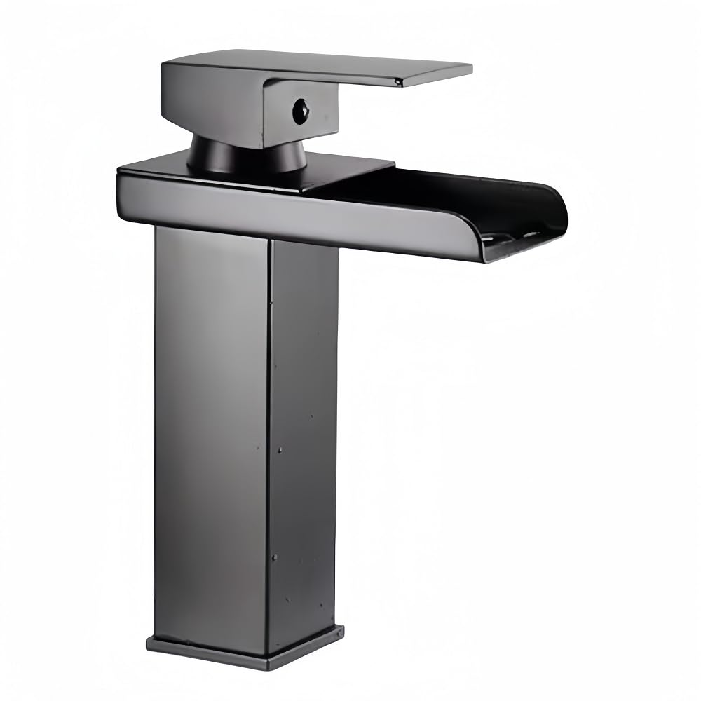 Bateria umywalkowa łazienkowa kaskadowa - mieszacz wody ciepłej i zimnej, nowoczesny design do umywalki nablatowej lub wiszącej