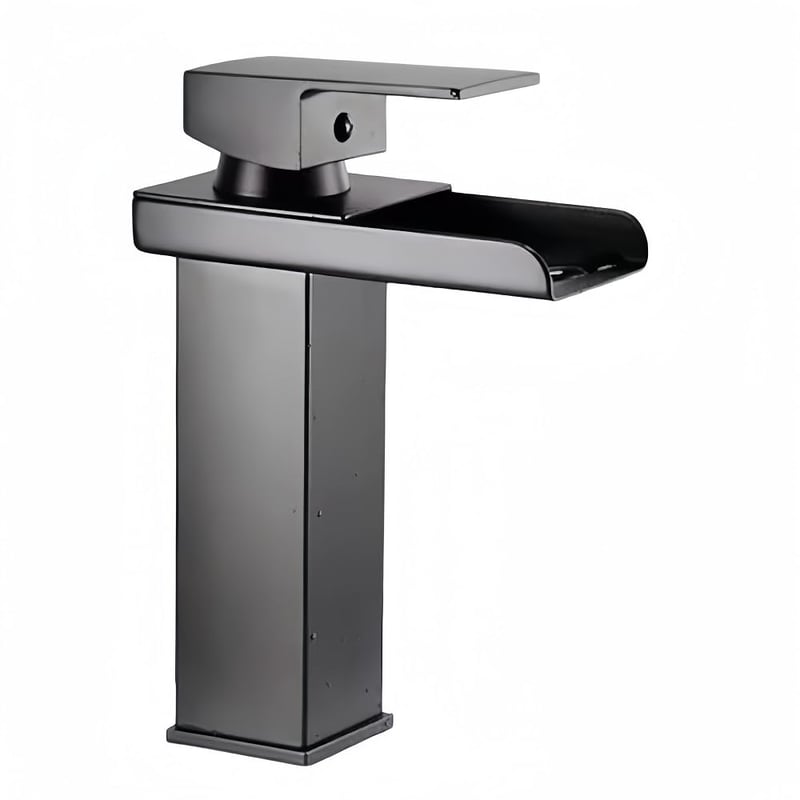 Bateria umywalkowa łazienkowa kaskadowa - mieszacz wody ciepłej i zimnej, nowoczesny design do umywalki nablatowej lub wiszącej