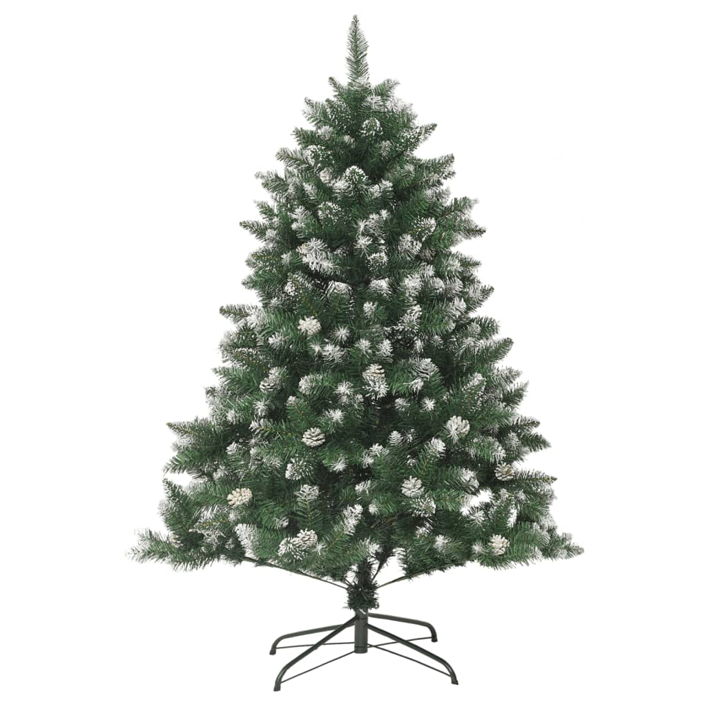 Albero Di Natale Artificiale UISEBRT 180cm Con LED E Pigne – Effetto Innevato, Supporto Metallo, 8 Modalità Luce