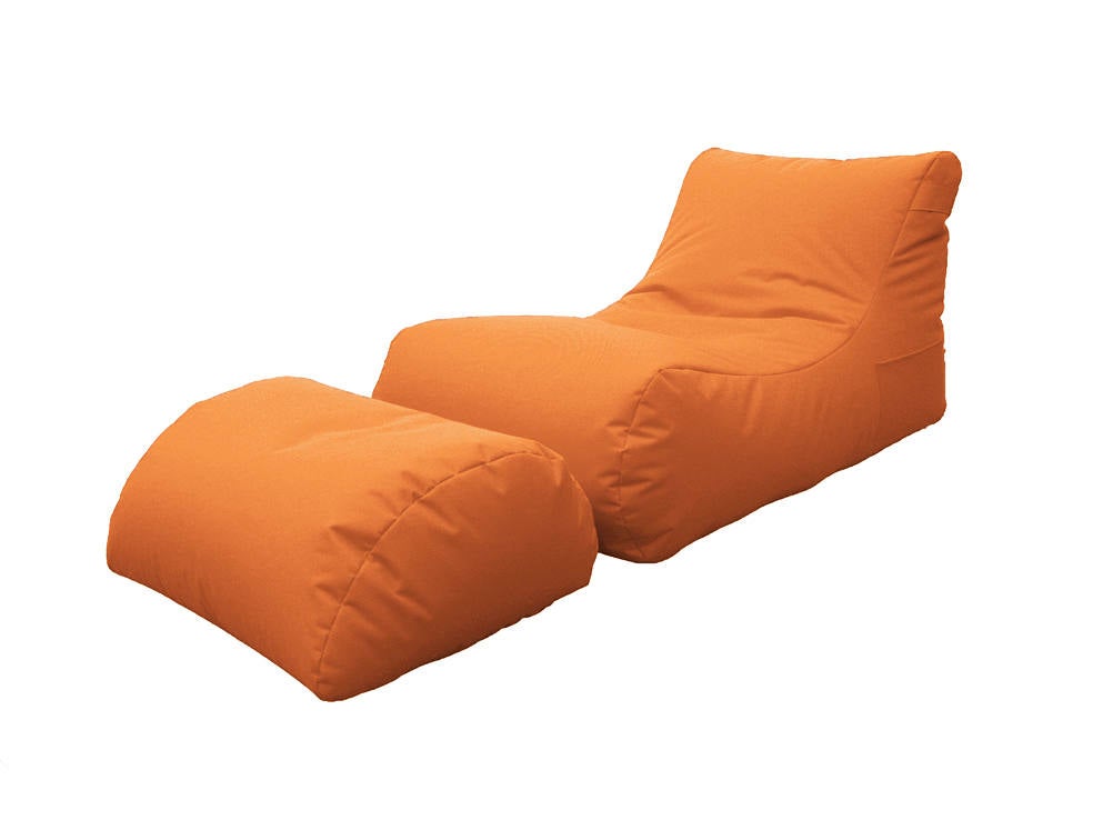 Puf alton, sillón multiusos, puf, puf reposapiés, made in italy, 120x80 h60 cm, naranja