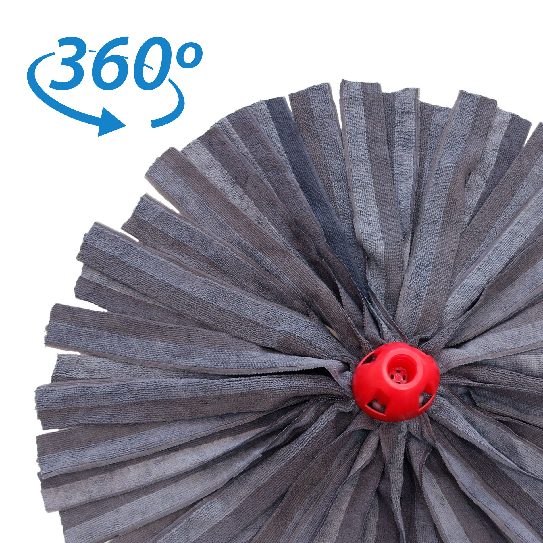 MAYA Fregona MAX PRO Tiras. Limpieza para Todo Tipo de Suelos. 100 % Microfibra. Super Absorbente y No Raya. Rosca Universal. (Rojo) - 3