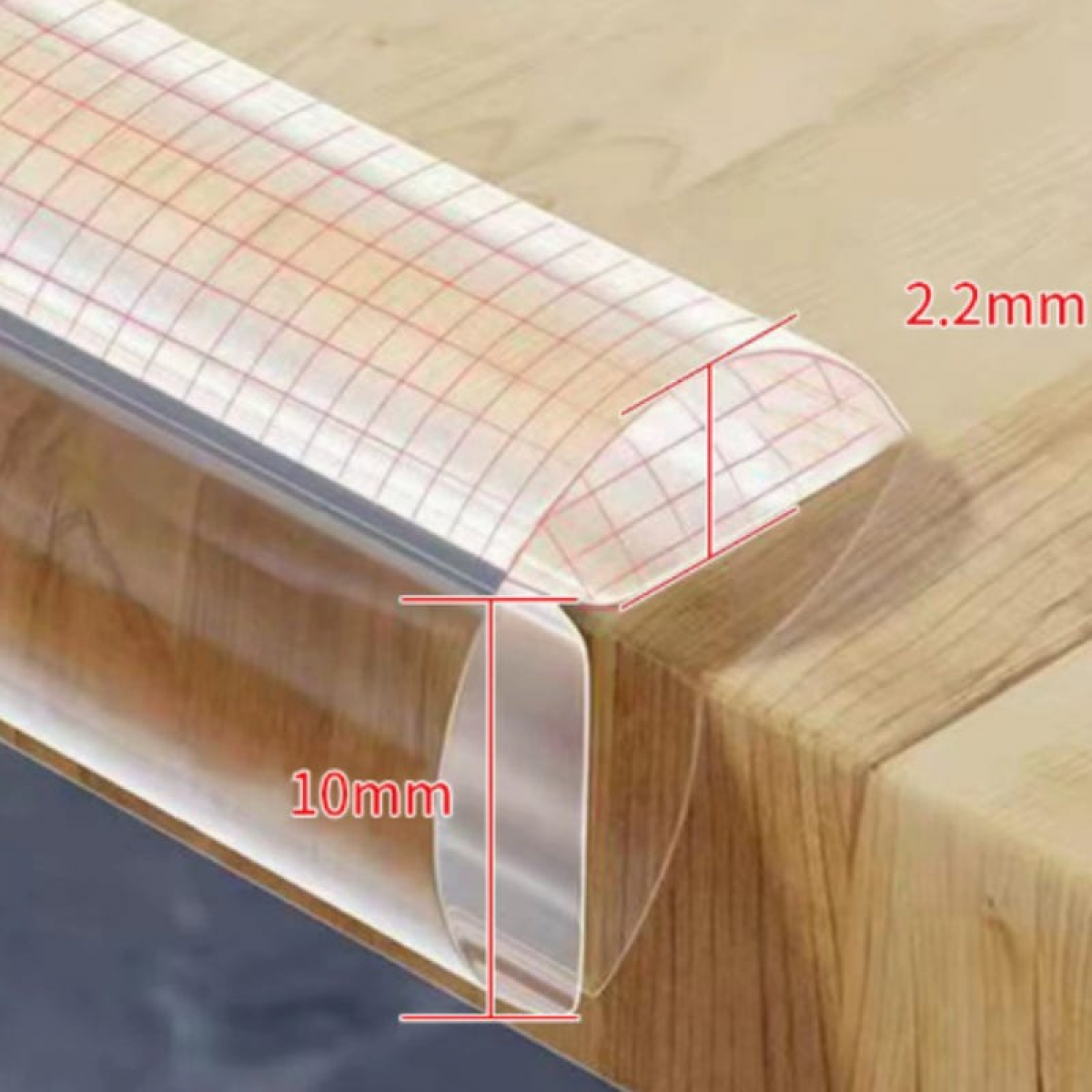 Protezioni angolari trasparenti per bambini, tavoli e mobili - Protezioni antishock in PVC preincollate da 6 m, larghezza del bordo 10 mm x 2,2 mm - 3