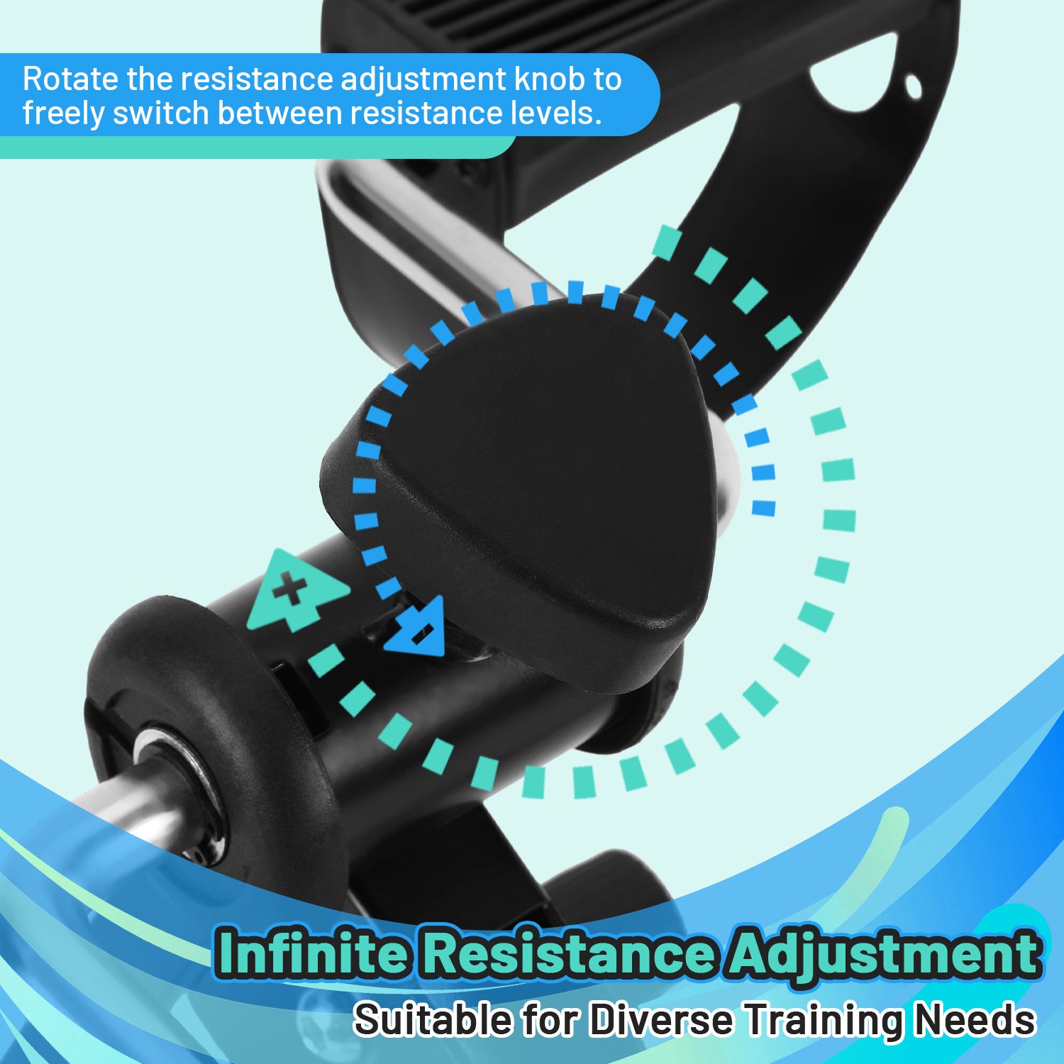 Mini bike de exercício dobrável com LCD, pedaleira compacta braços pernas, resistência ajustável, treino leve casa escritório idosos, compacto, leve - 6
