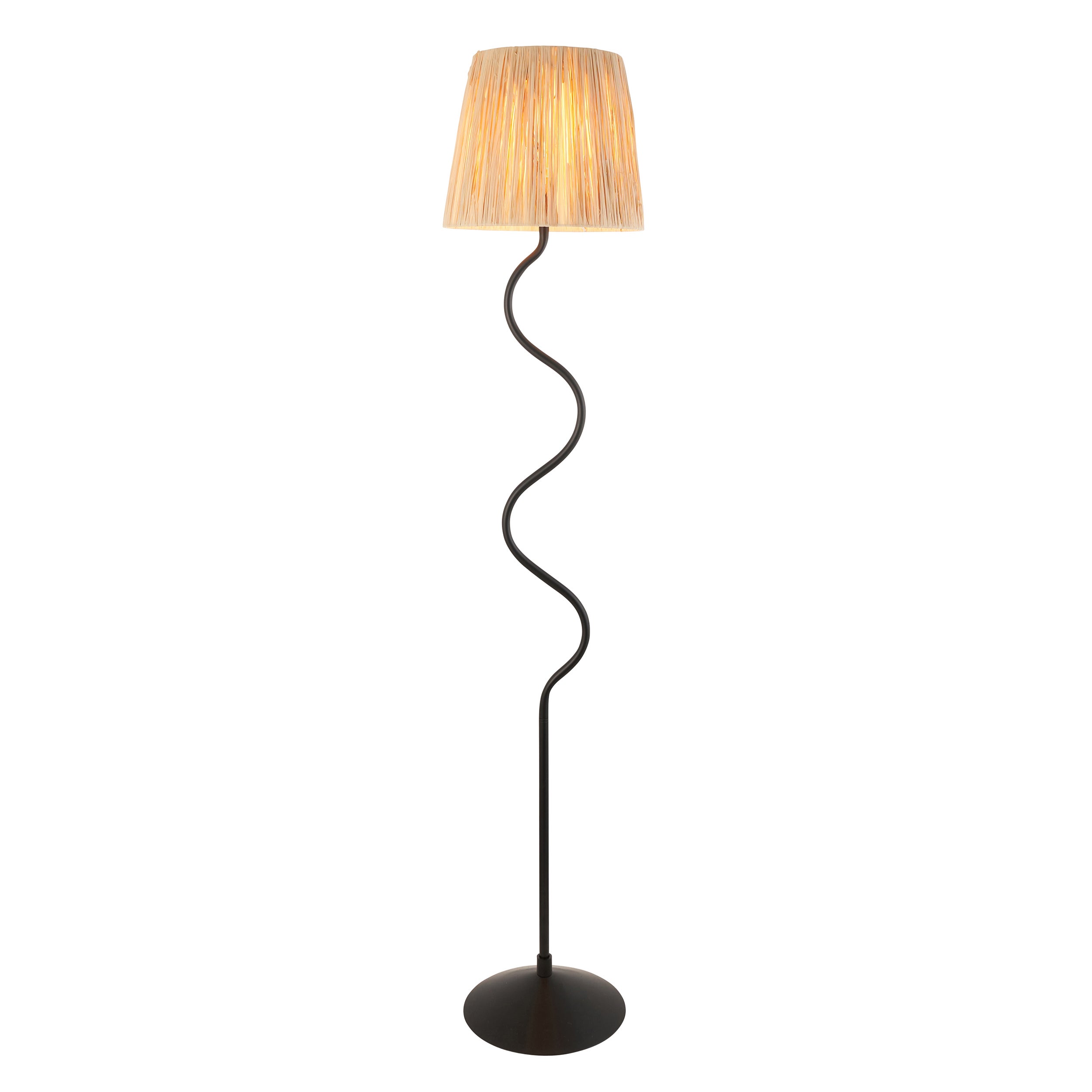 Lampa stojąca nieregularny trzon WRIGGLE czarno-beżowa 1xE27x40W metal wym:150x32x32cm IP20 Endon