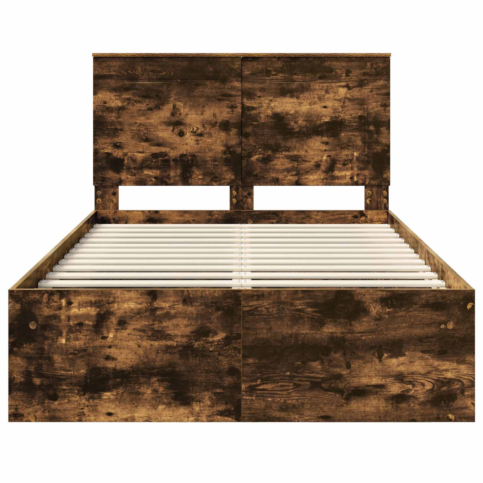 Cadre de lit chêne fumé 120 x 200 cm bois de pin massif - 7