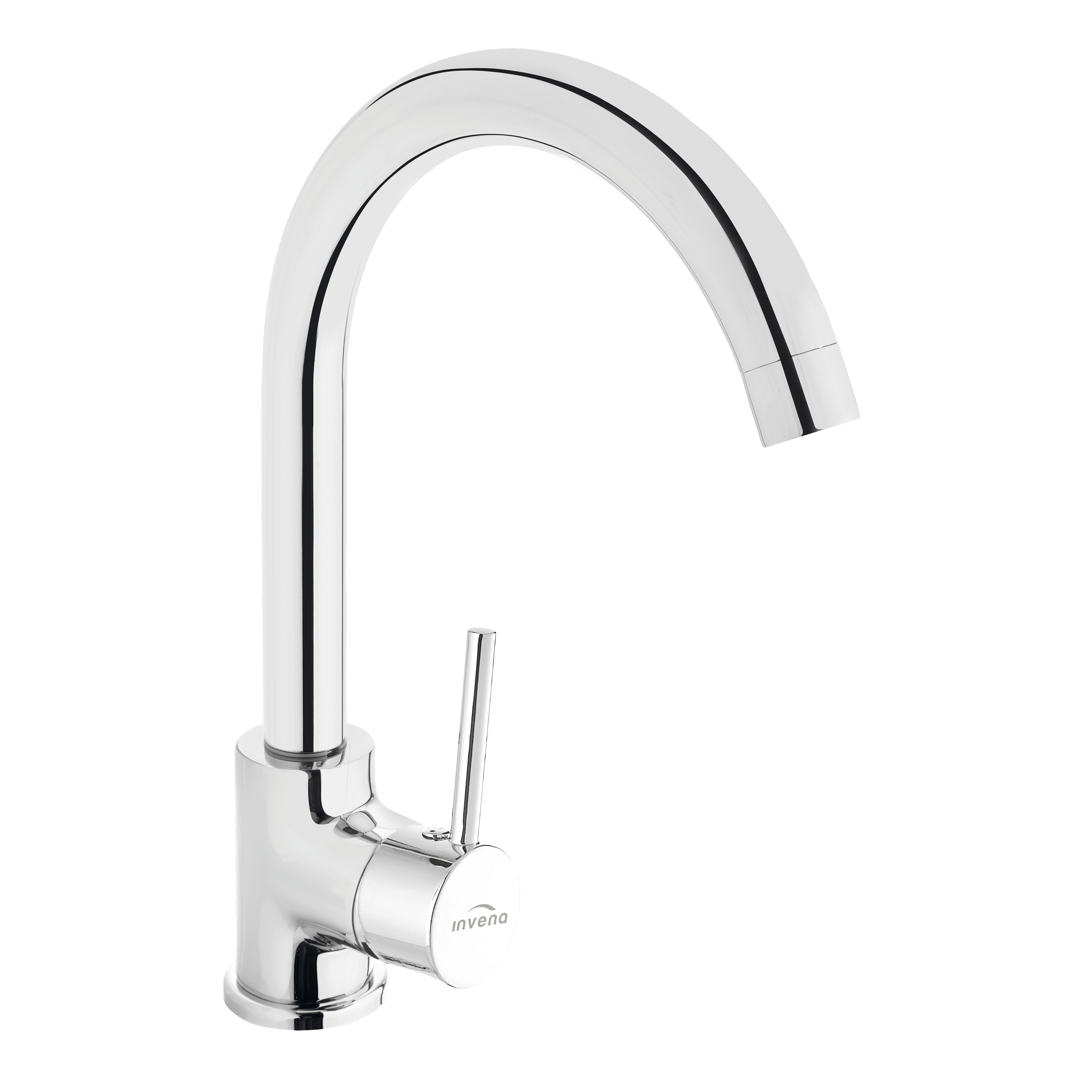 Bateria Kuchenna Kran Zlewozmywakowy Obrotowa Wylewka INVENA Solo Srebrna