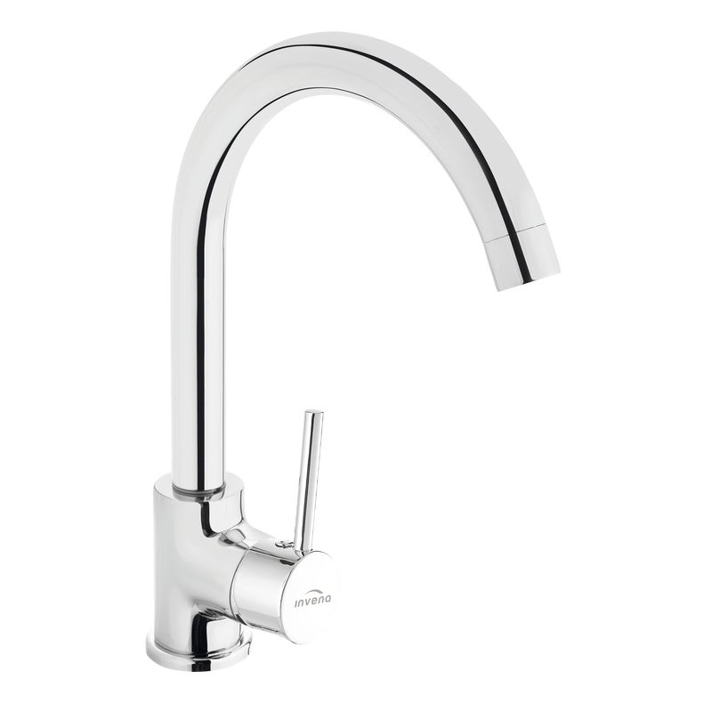 Bateria Kuchenna Kran Zlewozmywakowy Obrotowa Wylewka INVENA Solo Srebrna