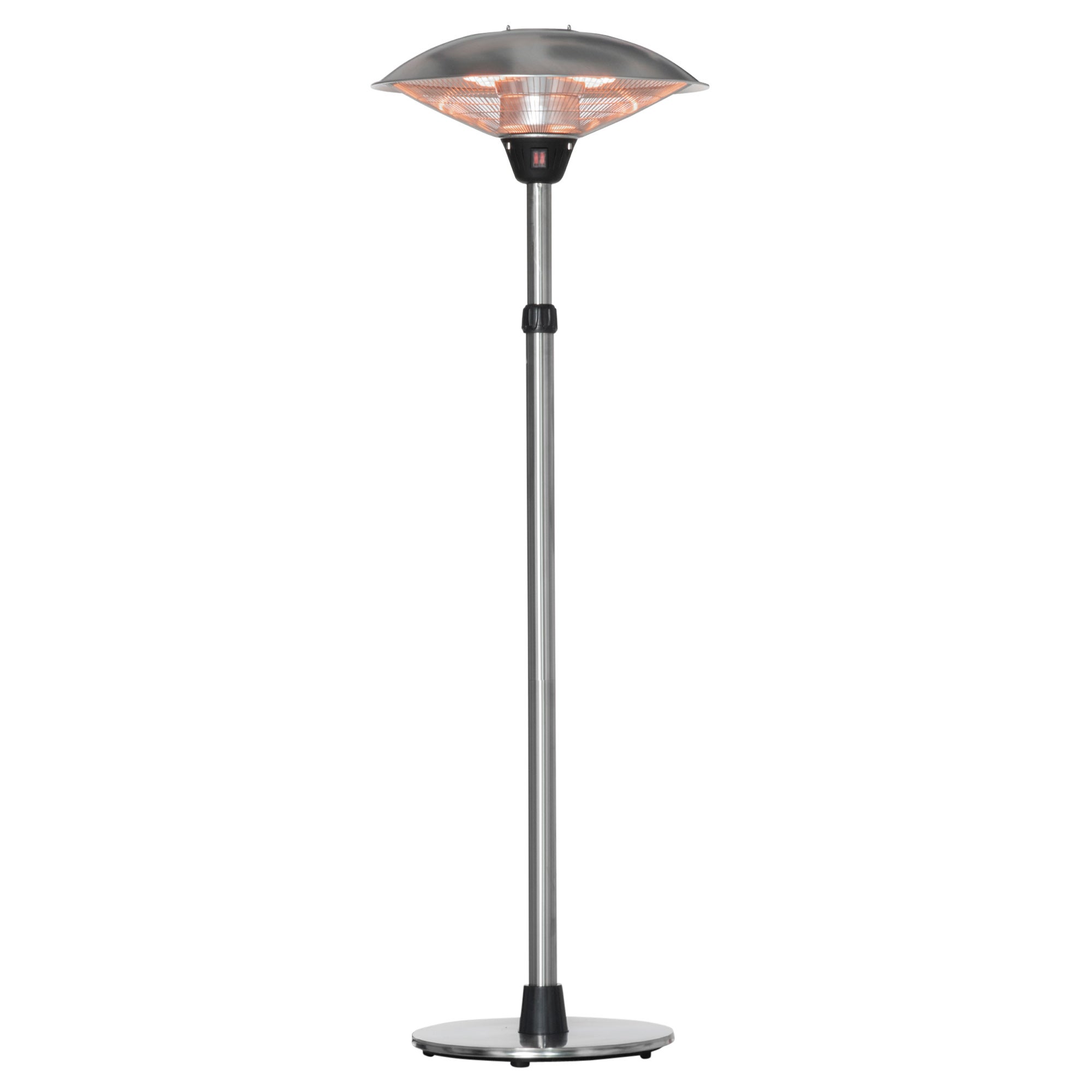 Calefactor de pie exterior 1200 / 1800 / 3000w outsunny ø58,5x200 cm plata