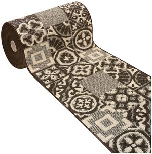 Tapis De Passage Moderne 80x120 Cm - Antidérapant, Lavable, Motif Feuilles, Polyester