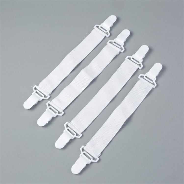 8 pièces sangles de feuille bretelles bande support de coin de lit réglable attaches élastiques Clips pinces housse de matelas drap housse - 2