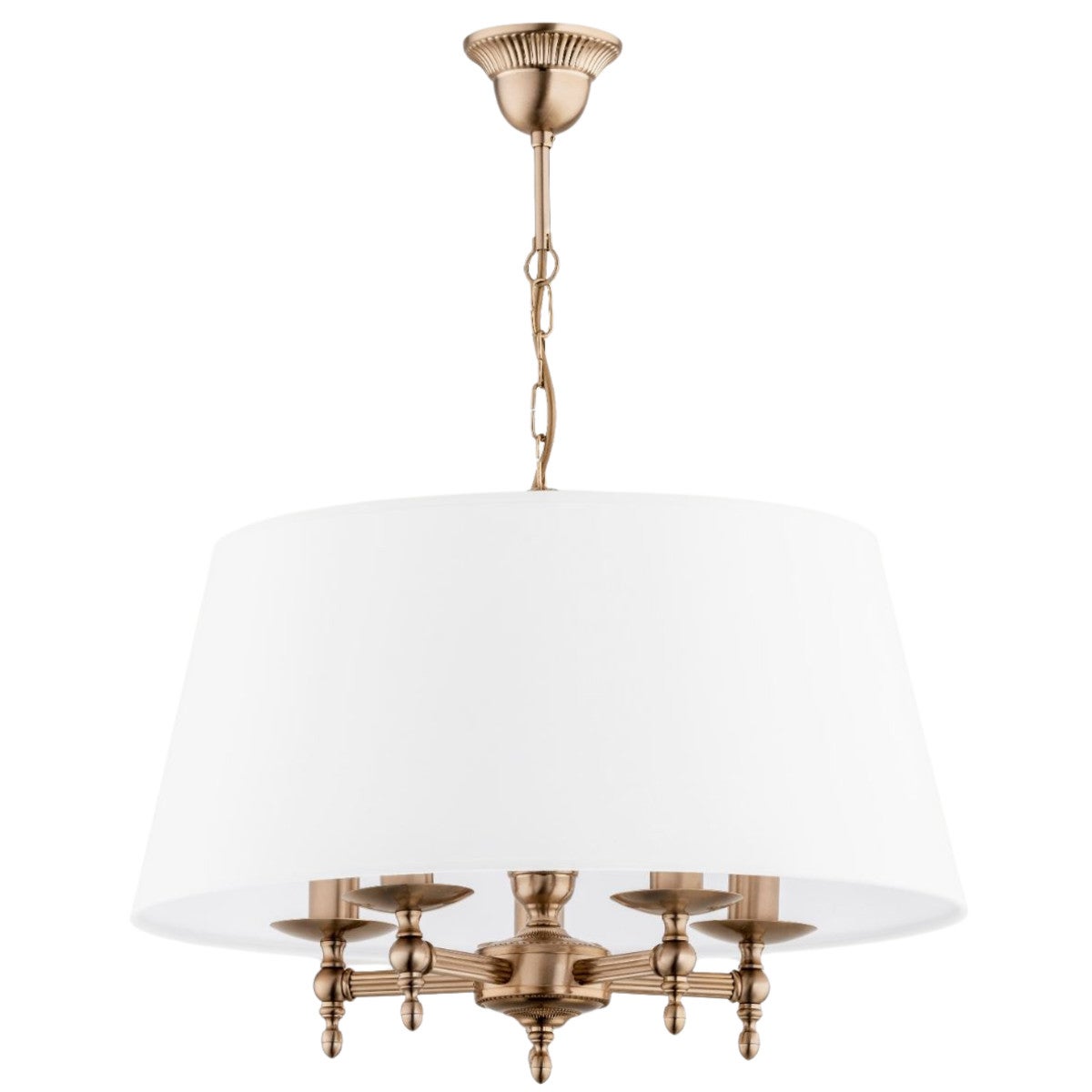 Lampa wisząca Roksana złoto-patyna-biała 5xE14x10W wym: 65 x 50 x 50 cm metal Alfa