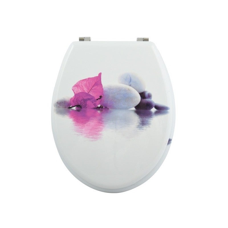 Set Escobillero Y Escobilla De Baño MSV Moorea - Cerámica, Color Rosa