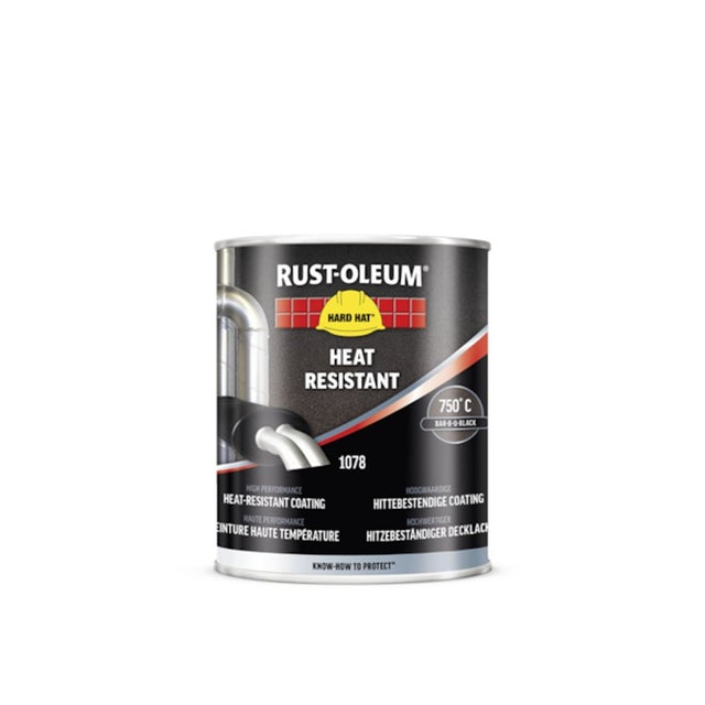 Peinture haute température HARD HAT haute température 750°C - noir - 750 mL - RUST-OLEUM
