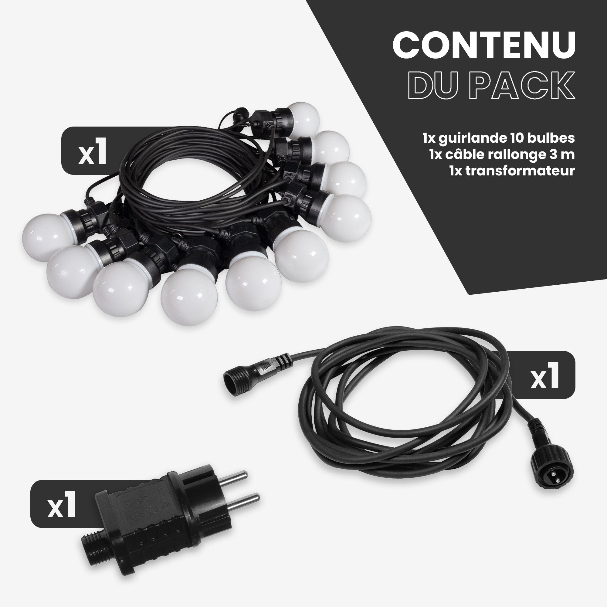 Guirlande Guinguette 10M Blanche IP44 avec Prise SKYLANTERN - 4