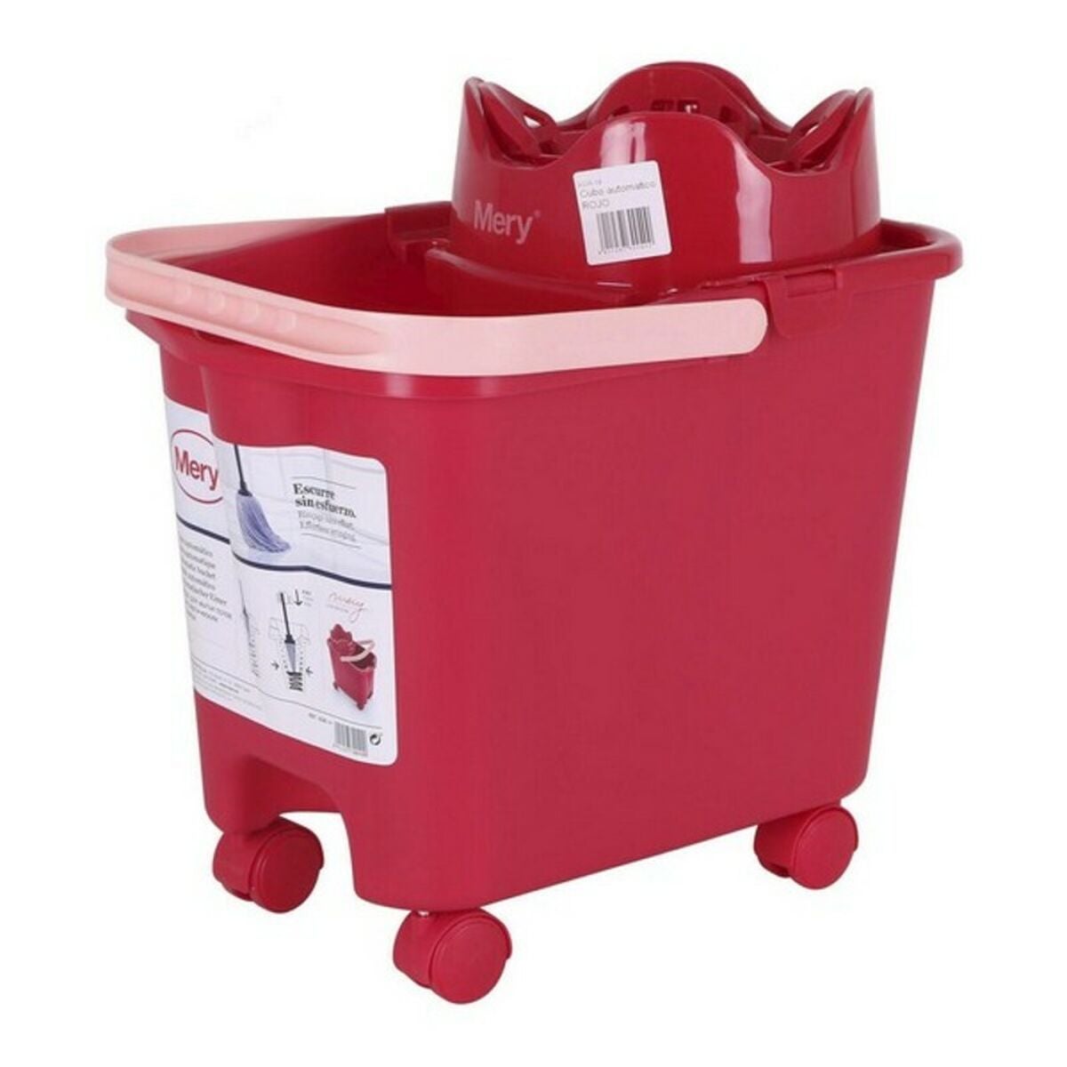 Cubo de Fregona con Escurridor Automático Rayen 14 L (38,5 x 39 x 25,5 cm) Amarillo - 4