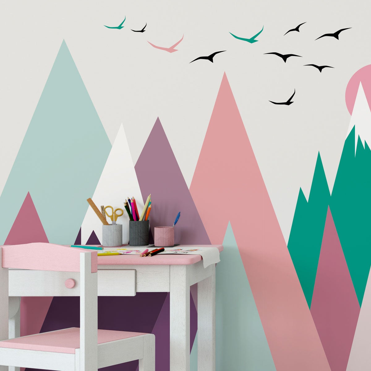 Adesivo bambino di montagna scandinavo anielka - Sticker adesivo - adesivi murali - 40x60cm - 5