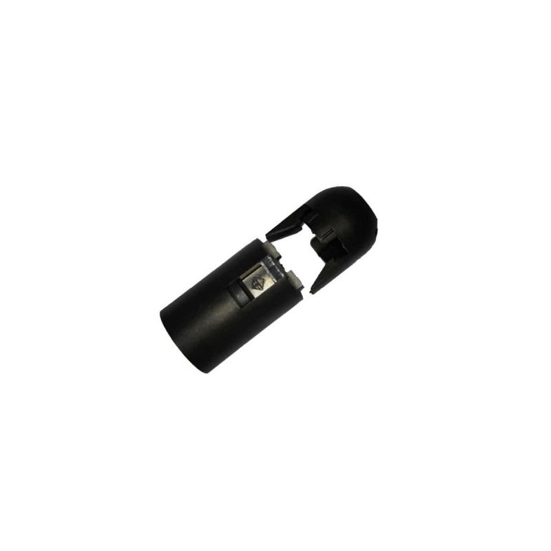 Douille E14 Noire En Plastique Avec Borne à Ressort - Moitié Filetée, Parfaite Pour Relooker Vos Lampes D'intérieur