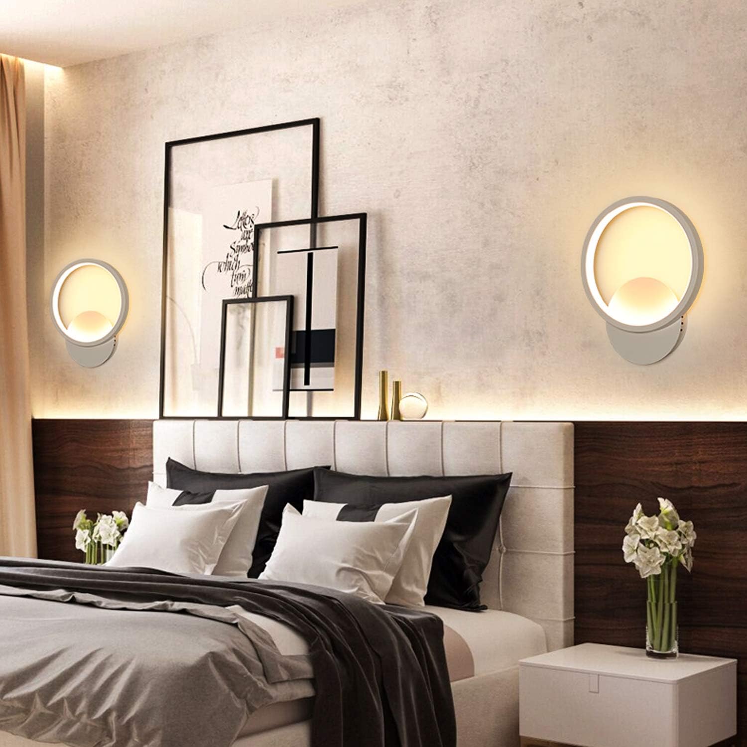 Veilleuse Murale LED 19W (25cm) - Lampe de Chevet Moderne à Lumière
