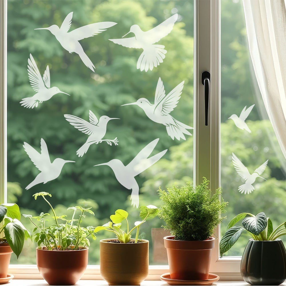 Autocollants anti-collision pour oiseaux de fenêtre, protection de porte en verre et sauvez les oiseaux, réflexion, 9 Pcs, Dégager - 3