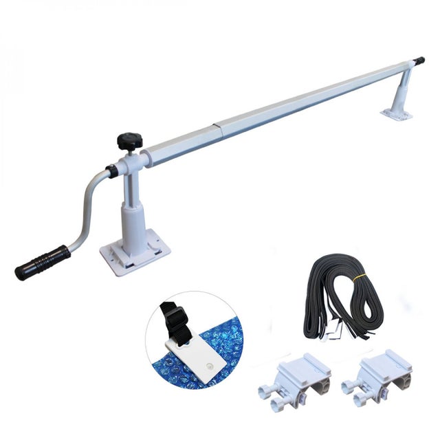 Enrouleur Bâche Piscine Hors-sol - Jusqu'à 6m - Aluminium Et Plastique - Amovible, Facile à Installer