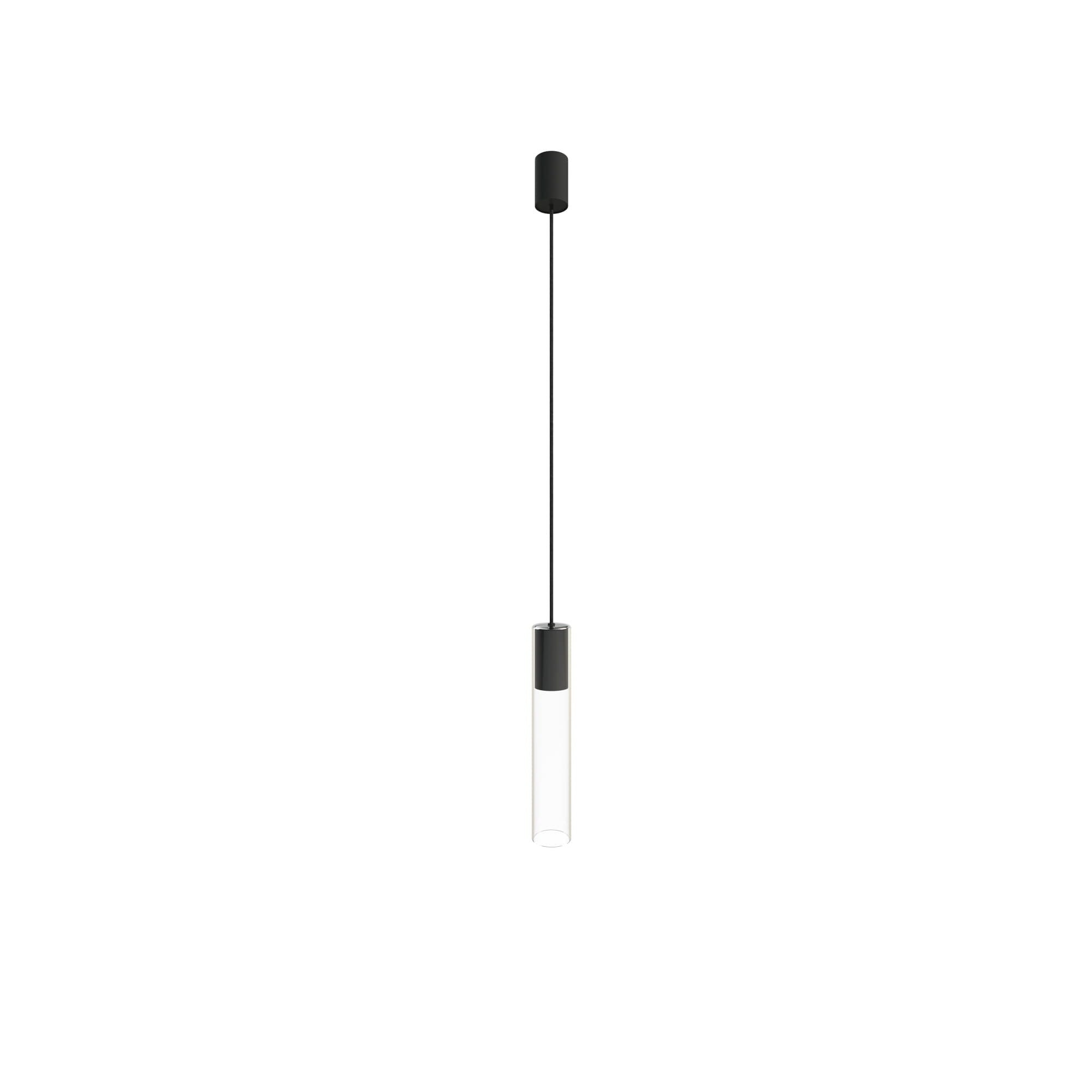 Lampa wisząca Cylinder czarno-przezroczysta 1xGU10x10W wym: 128 x 6,5 x 6,5 cm szkło Nowodvorski Lighting