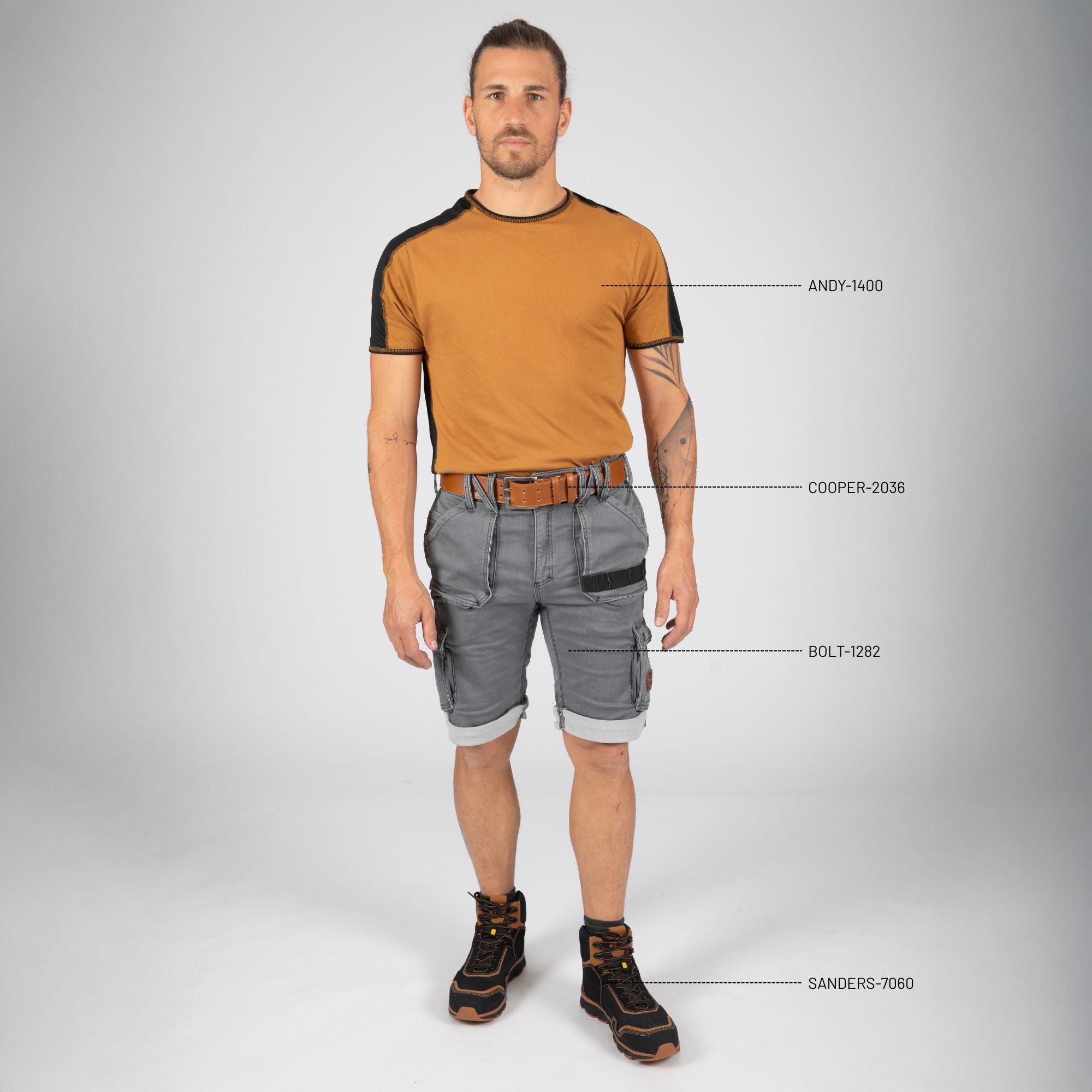 ANDY - T-SHIRT MANCHES COURTES DE TRAVAIL - 1400 Camel S - 2