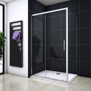 Cabine De Douche Angulaire 80x160 Cm - 2 Portes Coulissantes Transparentes - Hauteur 198 Cm - Neuf