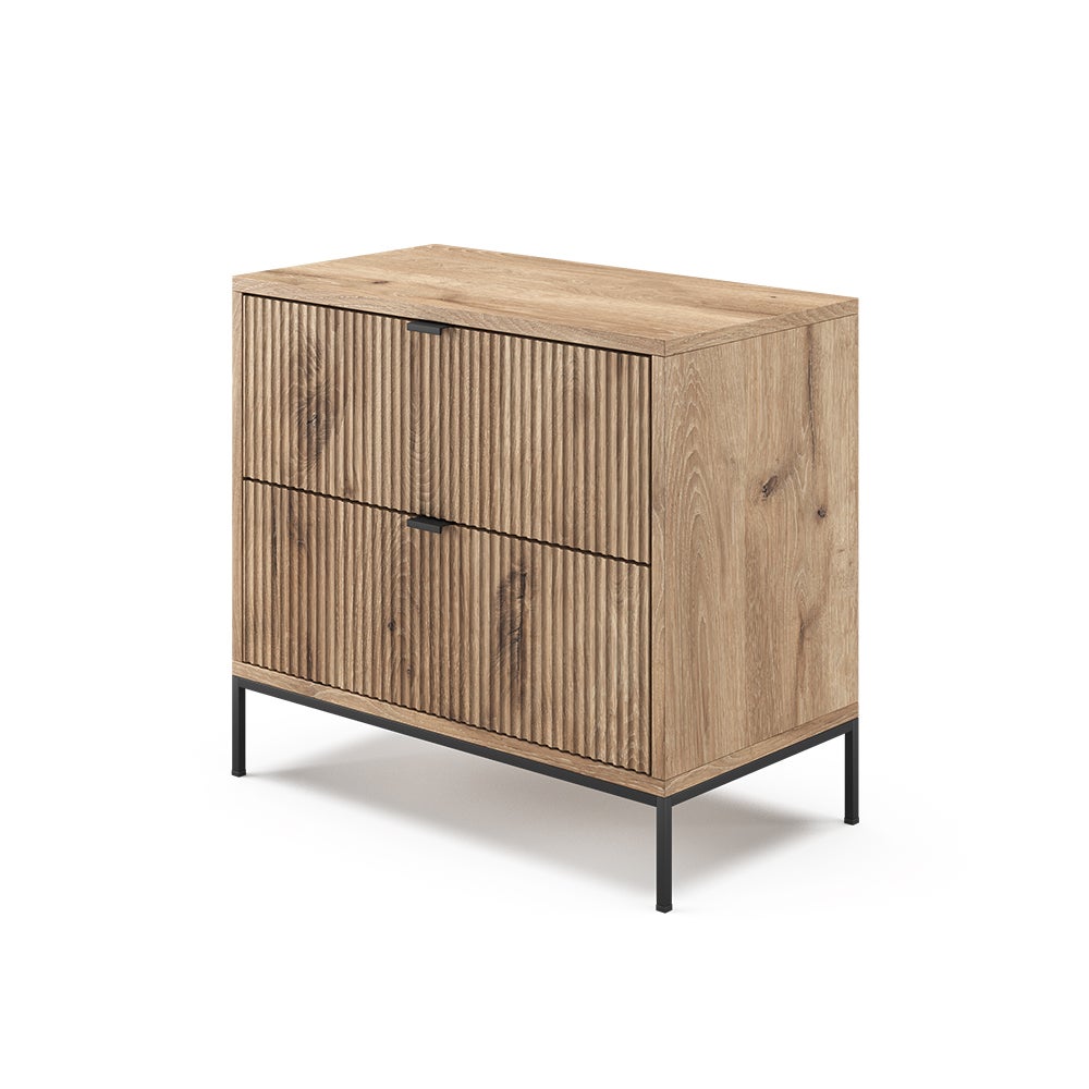 Vicco Stolik nocny Eliza, Viking Oak, 66 x 60 cm z 2 szufladami