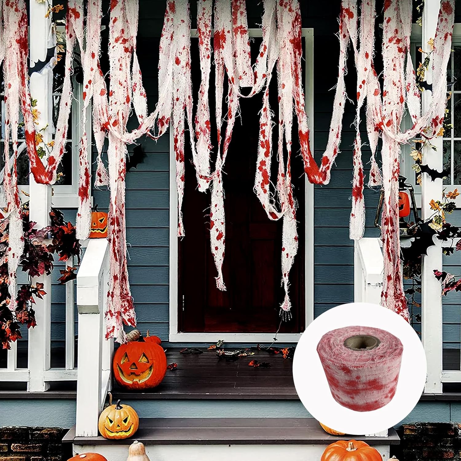 Autocollants Fenêtre Halloween Fantôme + Taches De Sang (lot 5) - Décoration Effrayante Intérieur/extérieur - Facile à Coller/décoller - 12