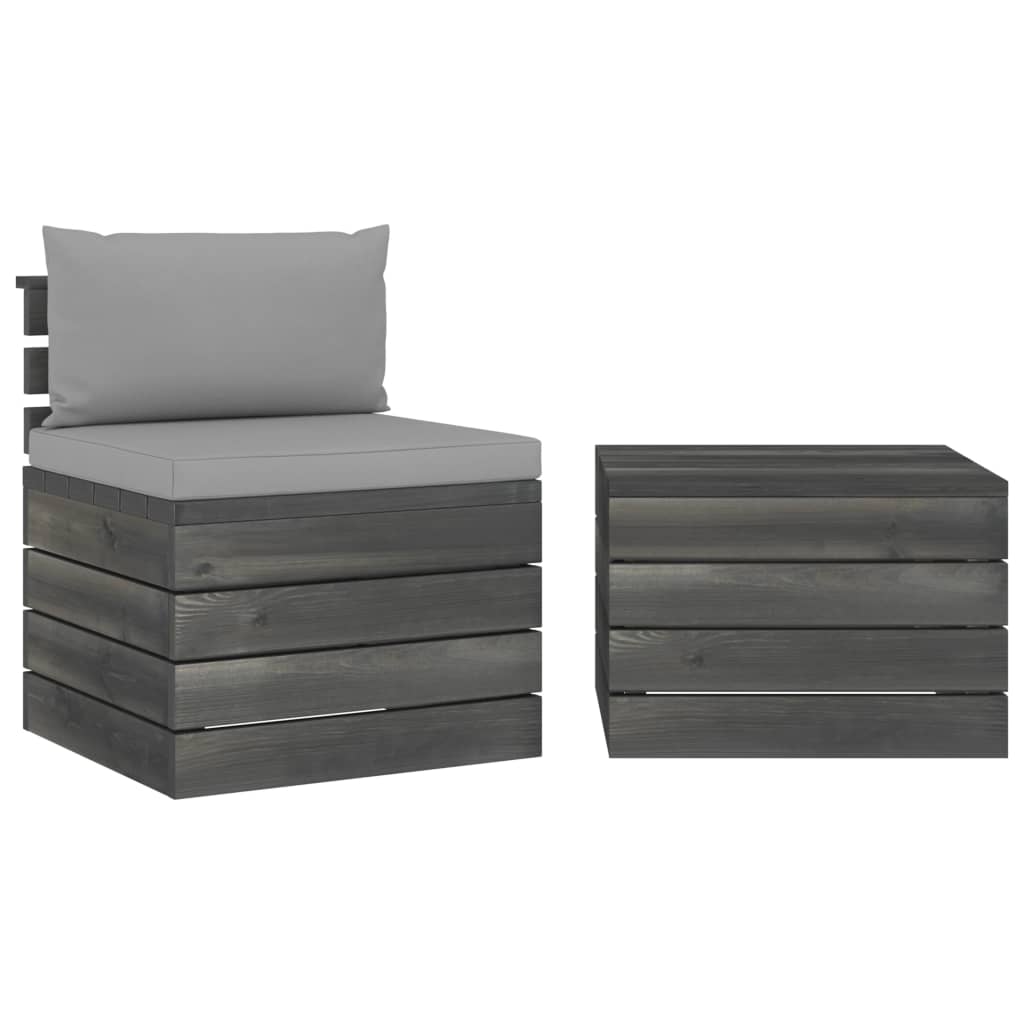 VIDAXL - Set Divani da Giardino su Pallet 9 pz con Cuscini Legno Abete