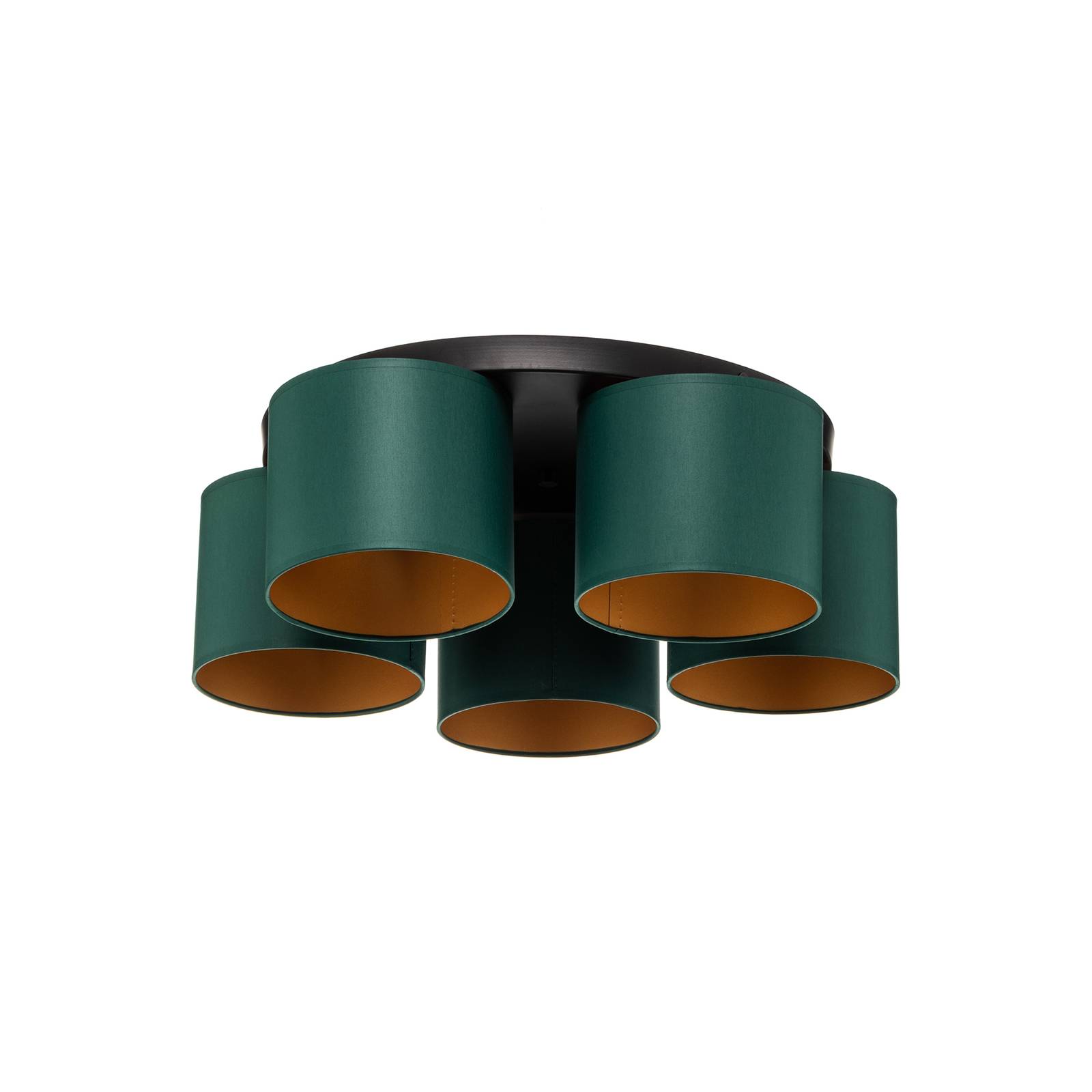 Lampa sufitowa wisząca Arden czarny mat-zielona-złota 5xE27x15W wym: 18 x 58 x 58 cm metal Luminex