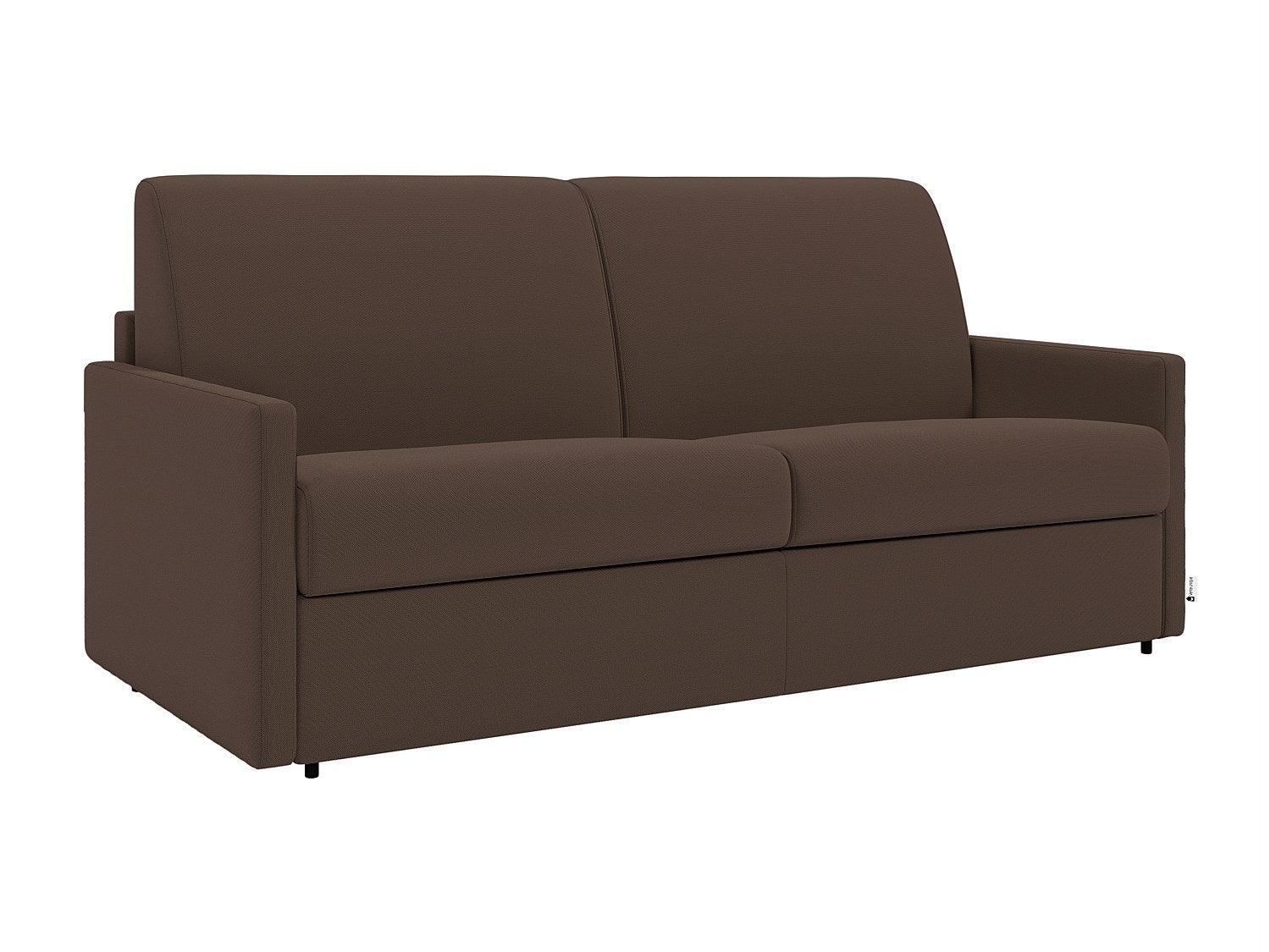 Canapé 3 places convertible express en tissu marron - Couchage à lattes larges 140 cm - Matelas 18 cm CALIFE - 3