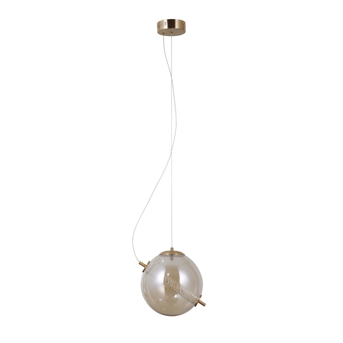 Lampa wisząca Nola złoto-bursztynowy LED 12W 3000K 1020lm dekoracyjna wym: 120 x 25 x 25 cm szkło Italux