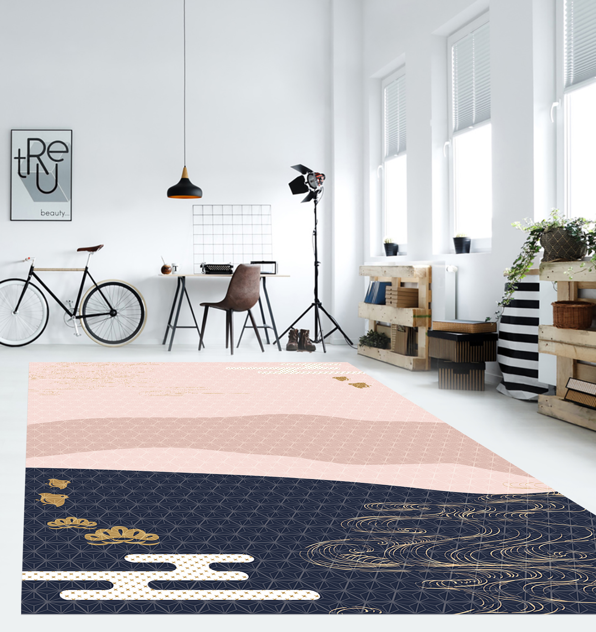 Alfombra de vinilo, okinawa 200x266 cm - pvc antideslizante, lisa impresa, vinilica para cocina o salón, lavable