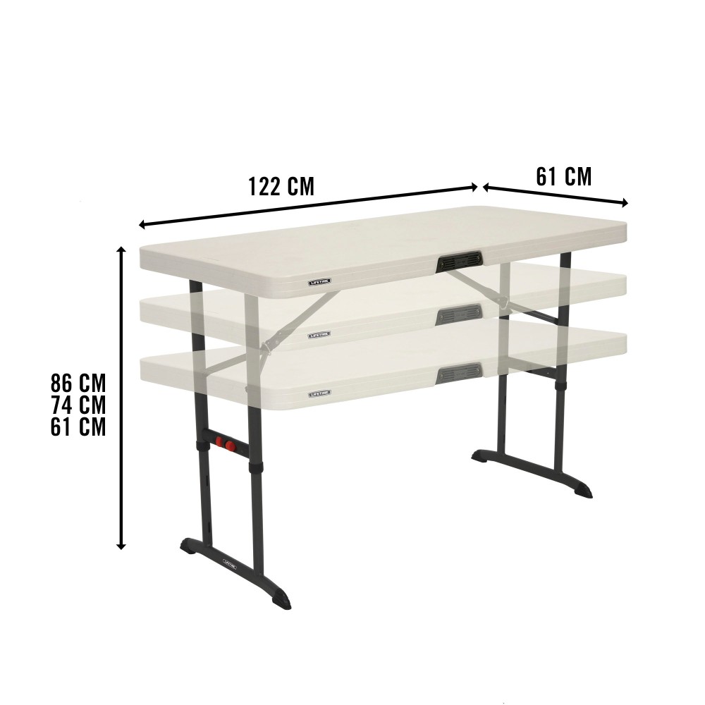 Mesa plegable ajustable en altura Lifetime 122x61x61-86 cm - 7
