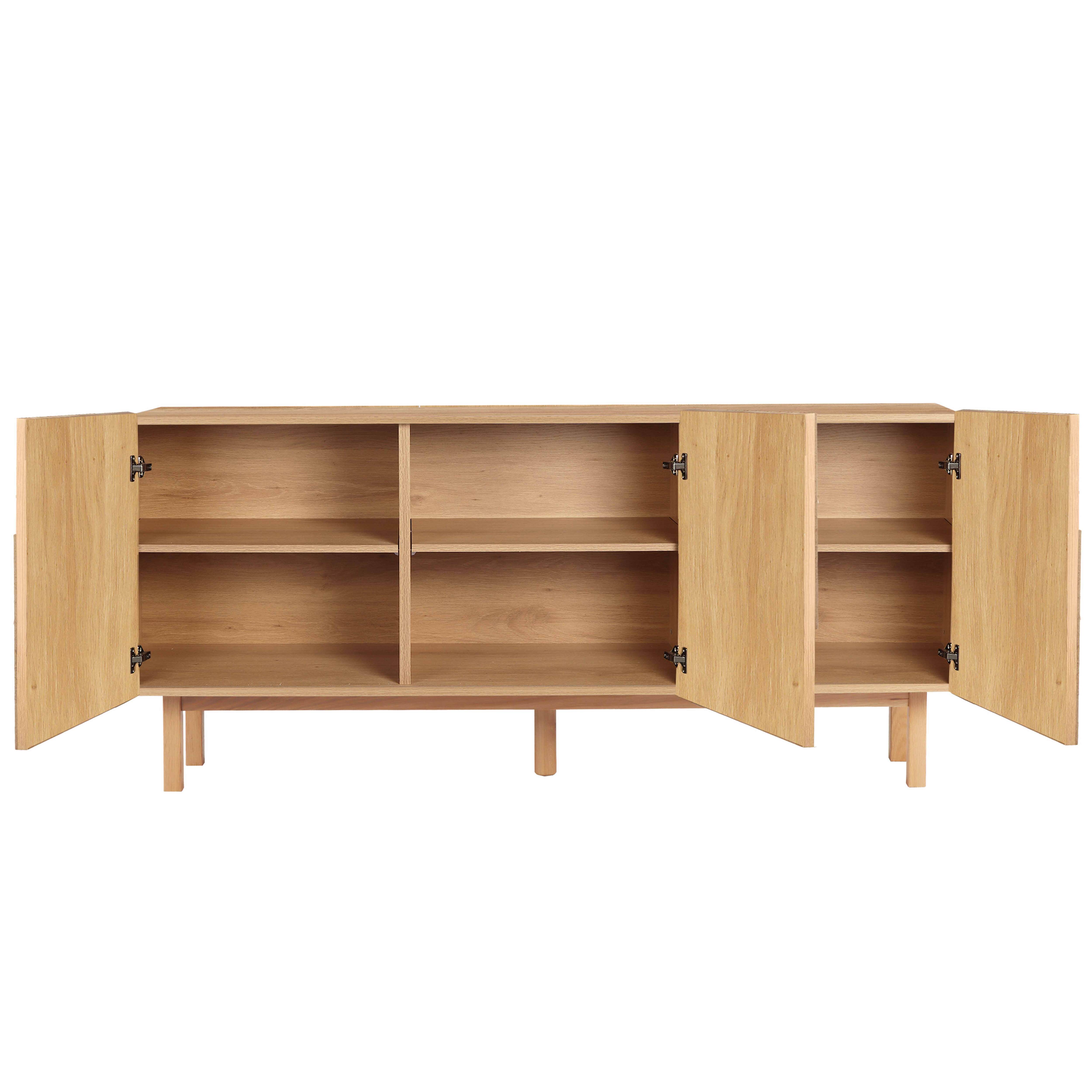 Buffet 3 portes en mélaminé 160 cm effet bois - 6