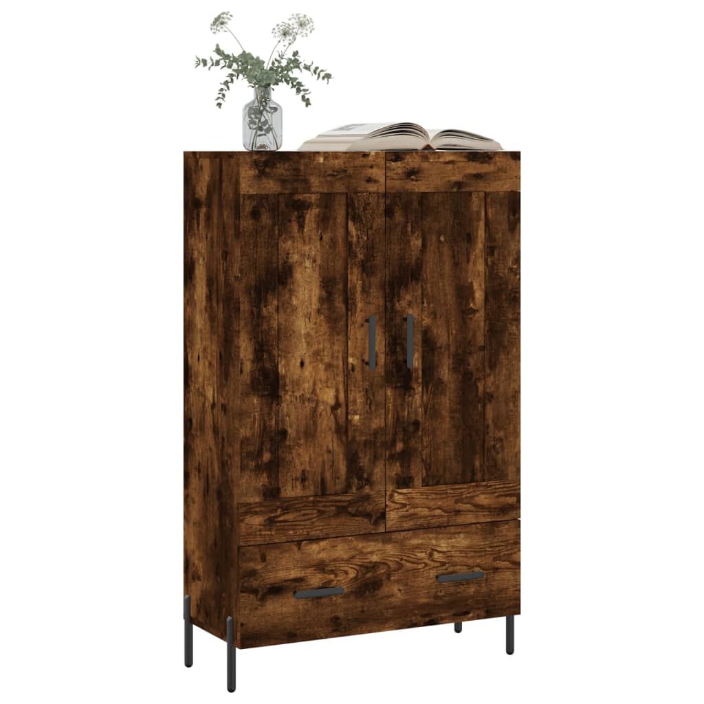 Credenza alta in rovere affumicato 69,5x31x115 cm in multistrato - 3