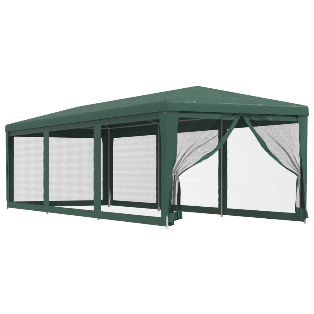 Tonnelle De Jardin 3x9 M Bonnlo - 8 Parois Dont 6 Fenêtres - Toile PE Imperméable, Structure Fer - Pour Mariage, Fête, Camping, Parking
