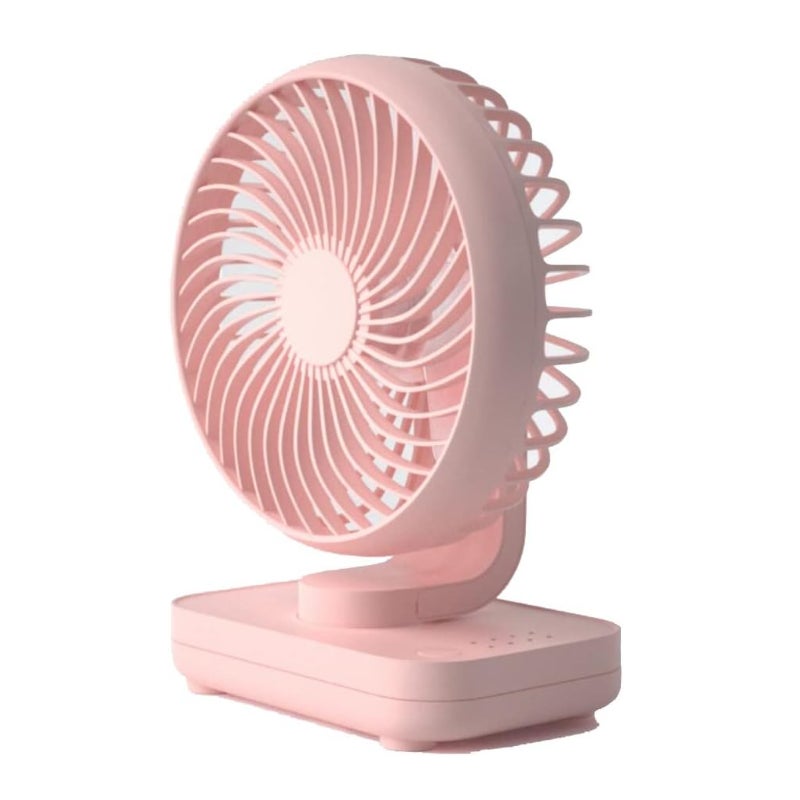 Wentylator USB z akumulatorem, 4000 mAh, mały, mocny, biurkowy wentylator, 4 prędkości, odłączany mini wentylator przenośny, różowy